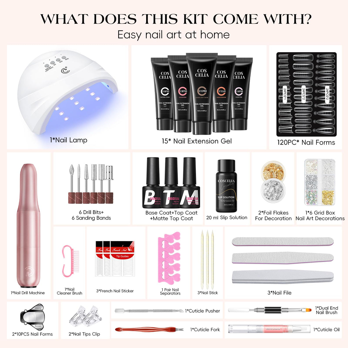 COSCELIA Poly Nail Gel Extension Kit