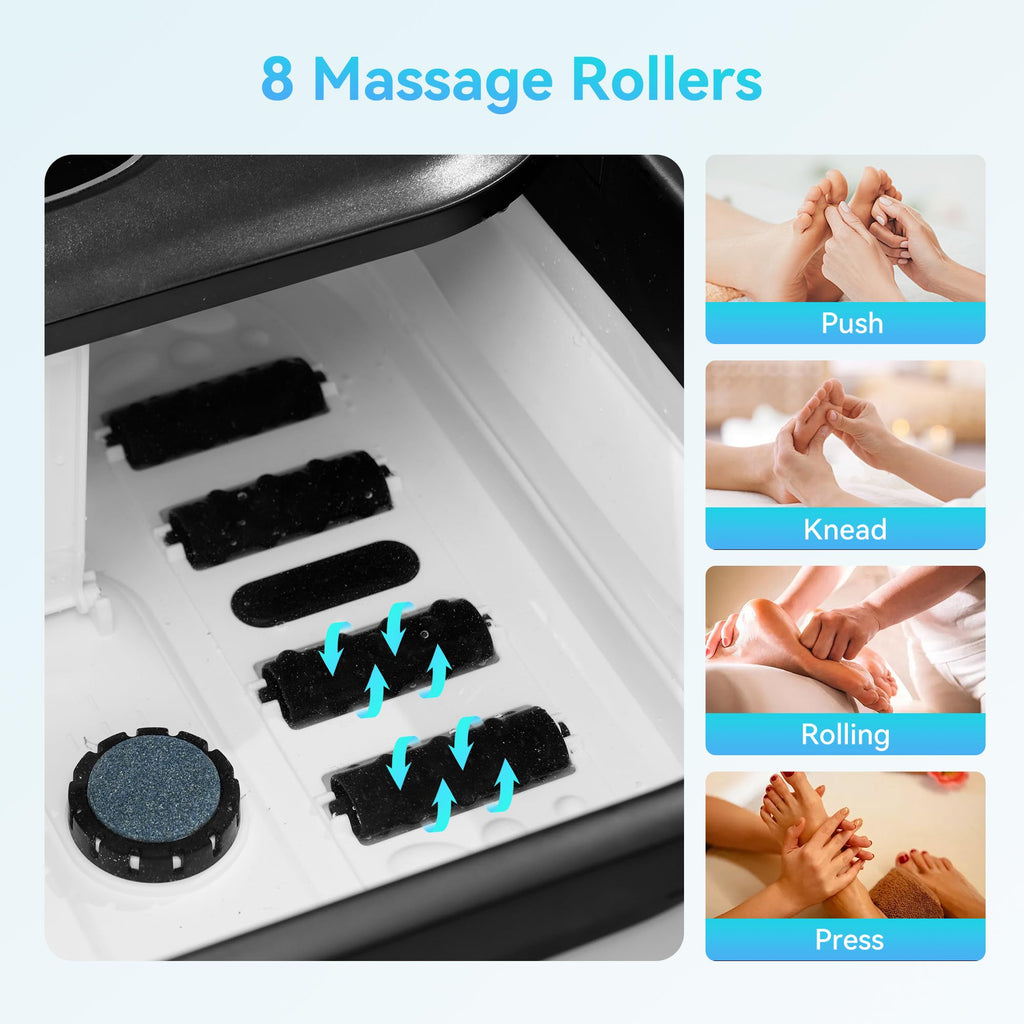CuPiLo Collapsible Foot Spa Bath Massager with Heat and Bubbles