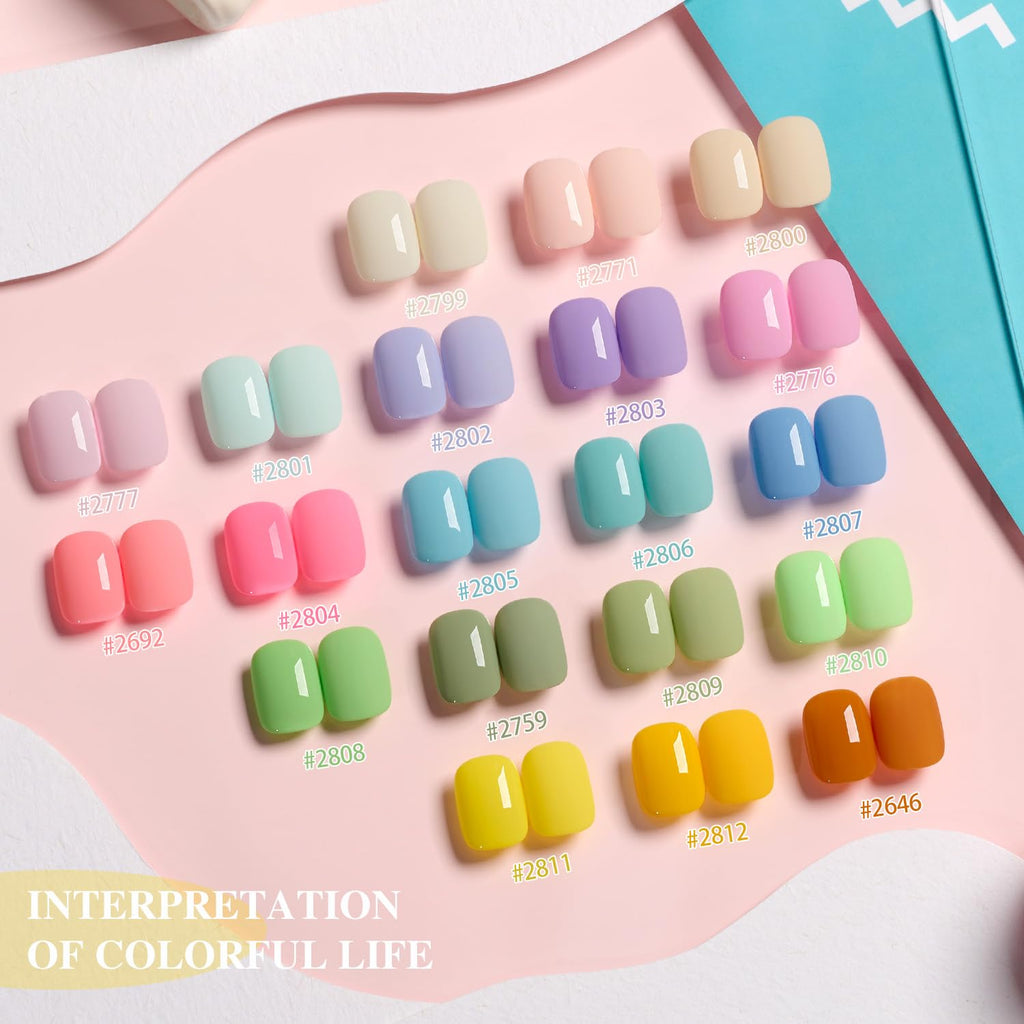 GAOY 23-Piece UV Gel Nail Polish Kit with Glossy & Matte Top Coats