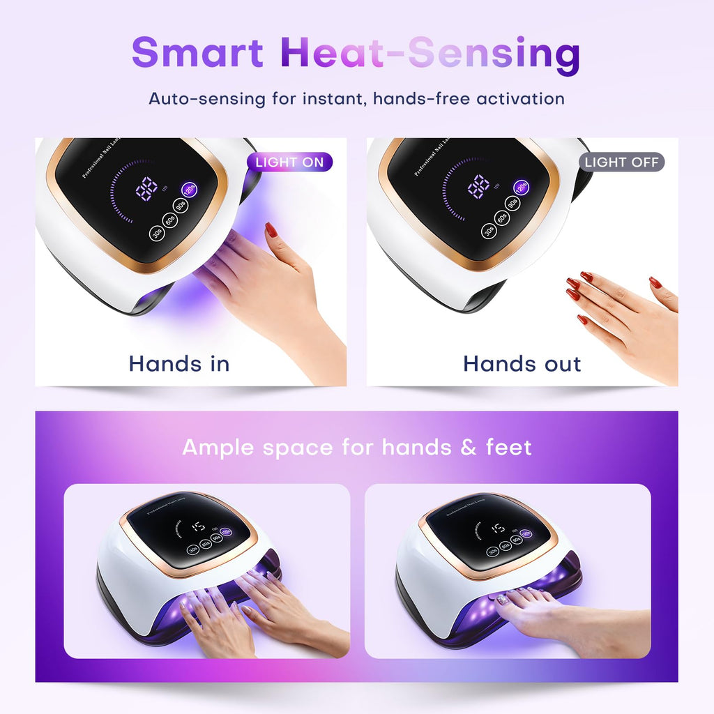 Gugusure 180W UV LED Nail Lamp with Touch Screen and Auto Sensor