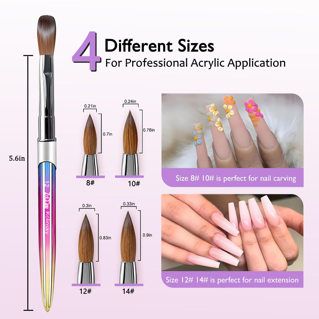 Acrylic Nail Brush with 100% Kolinsky Sable Hair and Storage Box