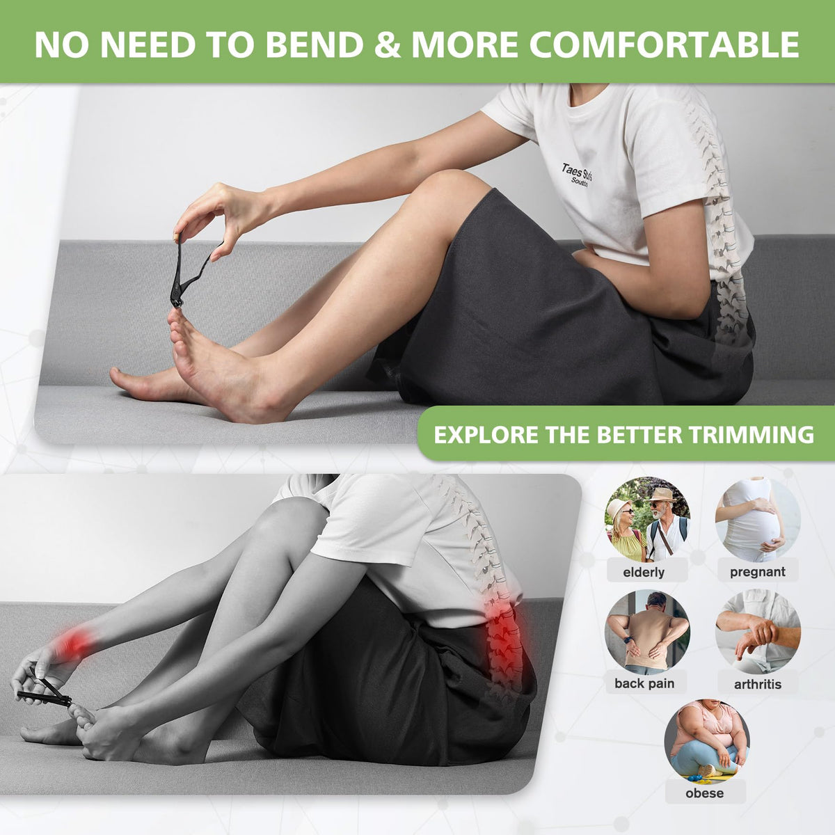 BALUCA Ergonomic Nail Clipper for Thick Toenails and Fingernails