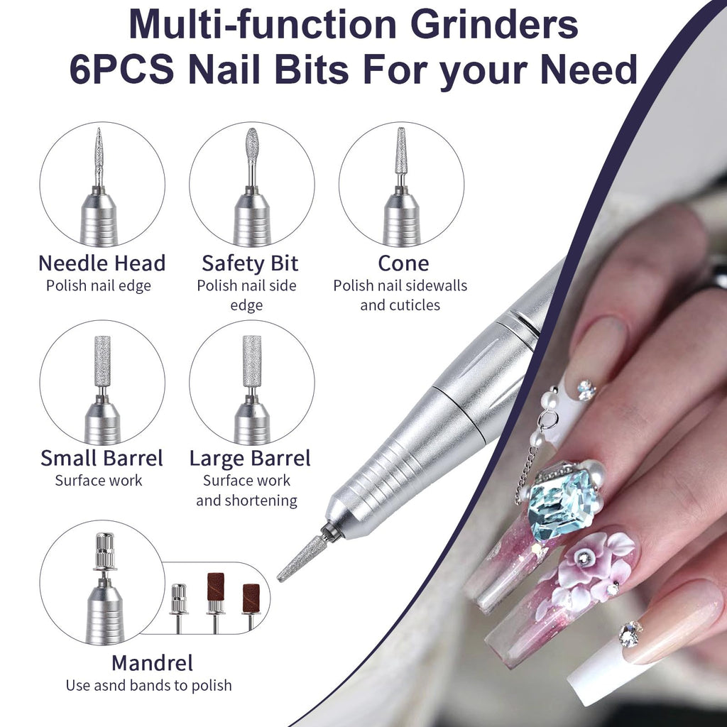 45000RPM Rechargeable Electric Nail Drill Machine Set with LCD Screen