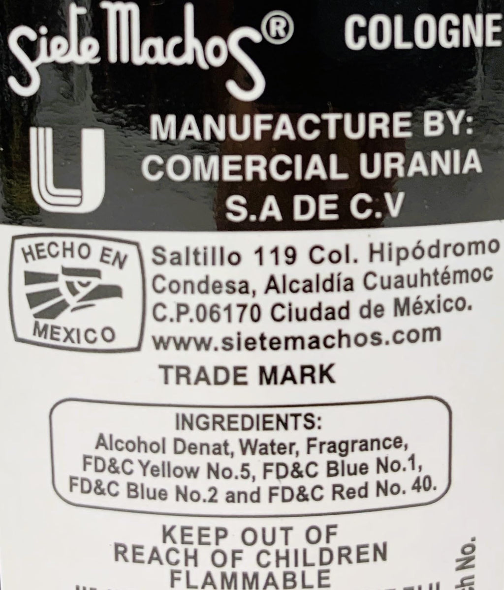 Siete Machos Urania Original Cologne