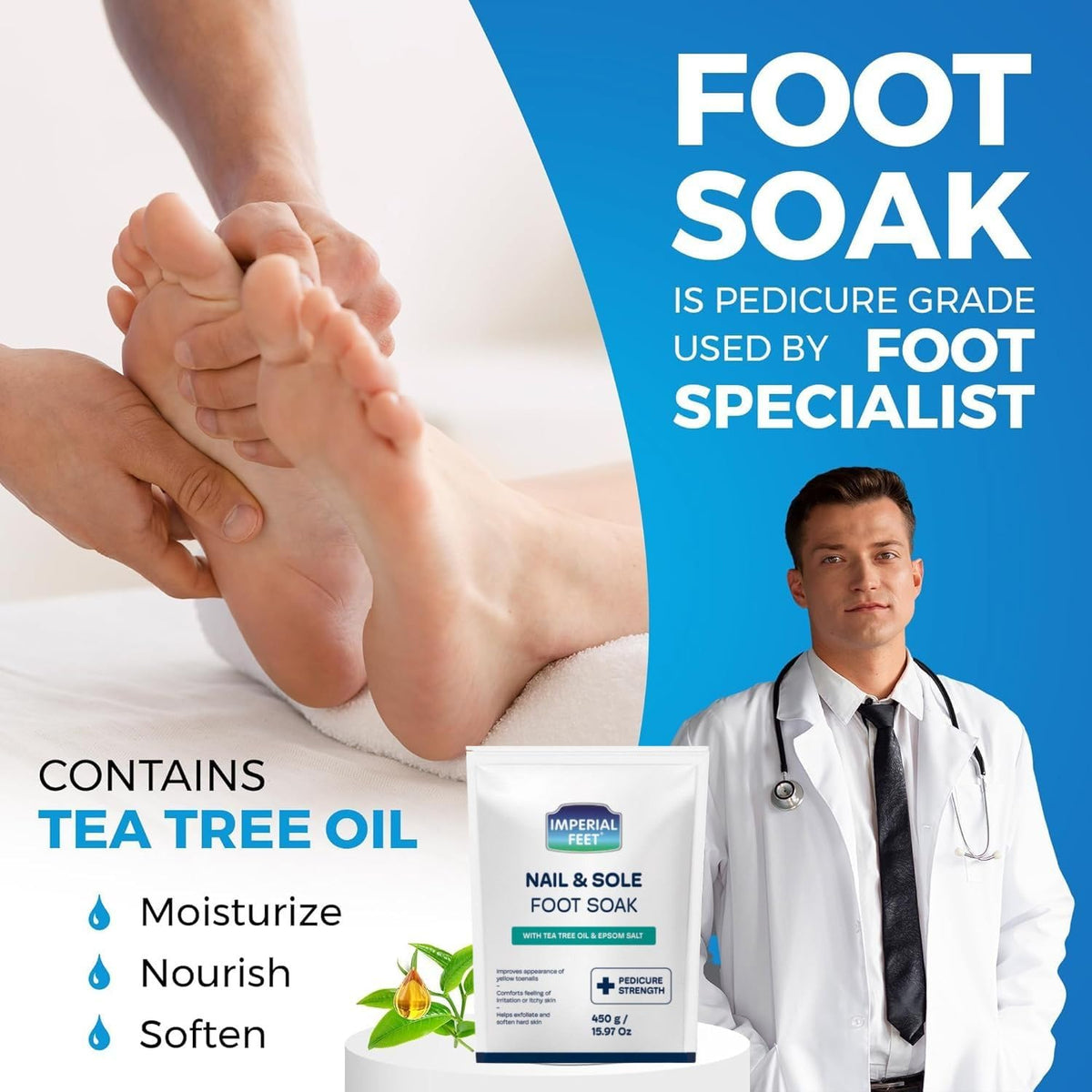 Imperial Feet Epsom Salt Foot Soak for Pedicure Foot Care