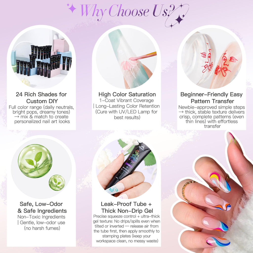 Biutee Nail Stamping Gel Polish Set