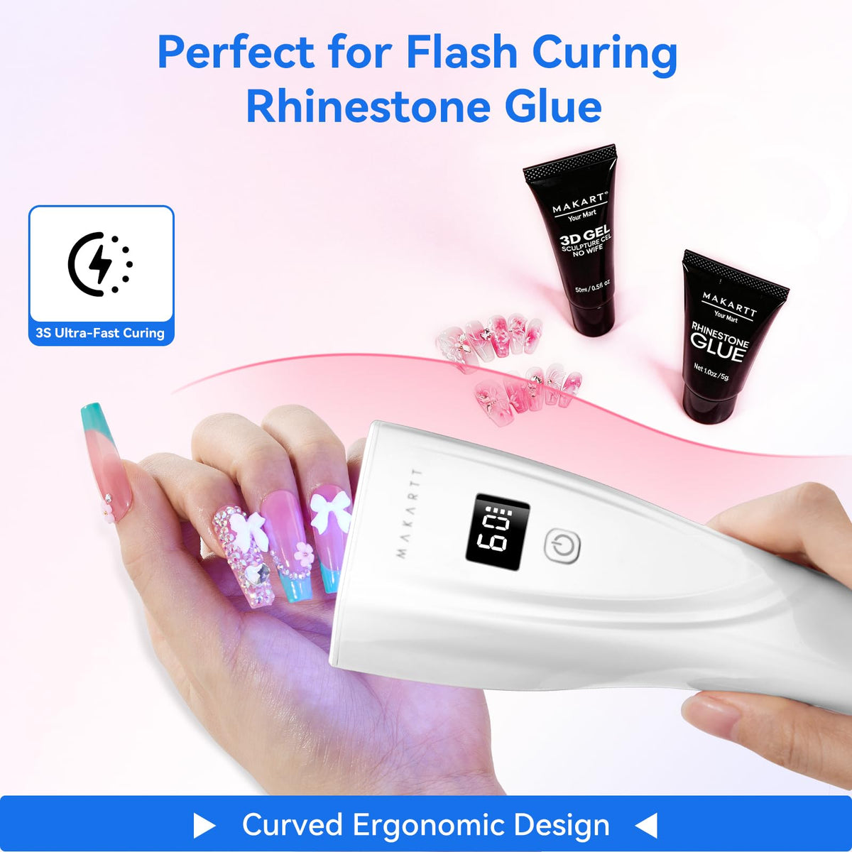 Makartt 3s Flash Cure UV Nail Lamp with Sensor and LCD Display