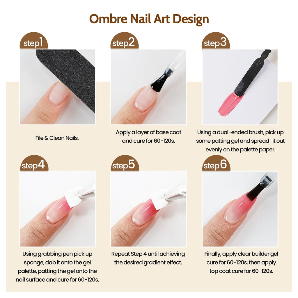 JODSONE Sponge Pat Painting Nail Gel Set, 32 Colors with Nail Art Tools