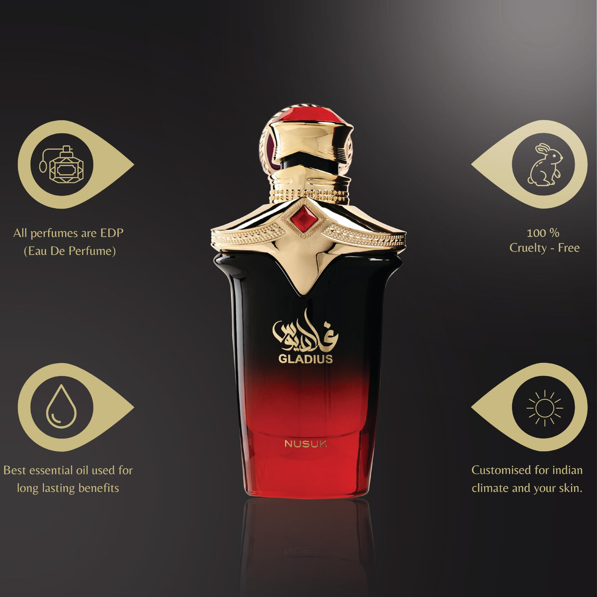Nusuk Gladius Extrait de Parfum Spray – Woody Aromatic Fragrance