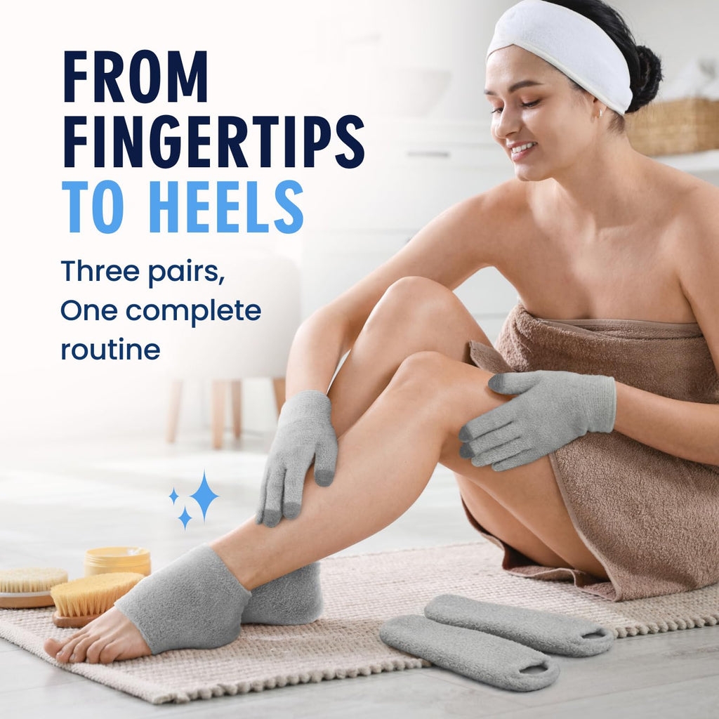Dr. Frederick's Original Moisturizing Gel Socks and Gloves Set, 3 Pairs