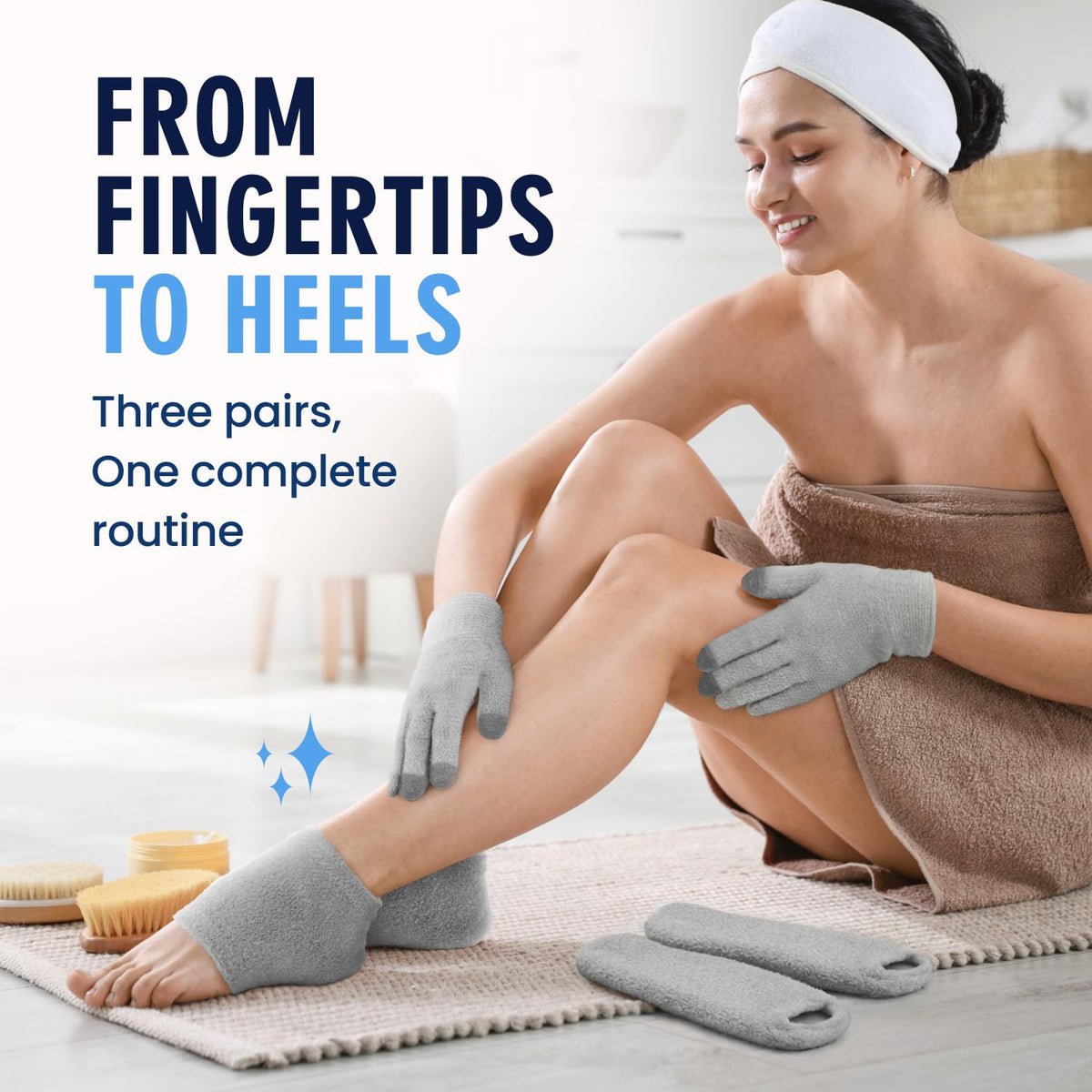 Dr. Frederick's Original Moisturizing Gel Socks and Gloves Set, 3 Pairs