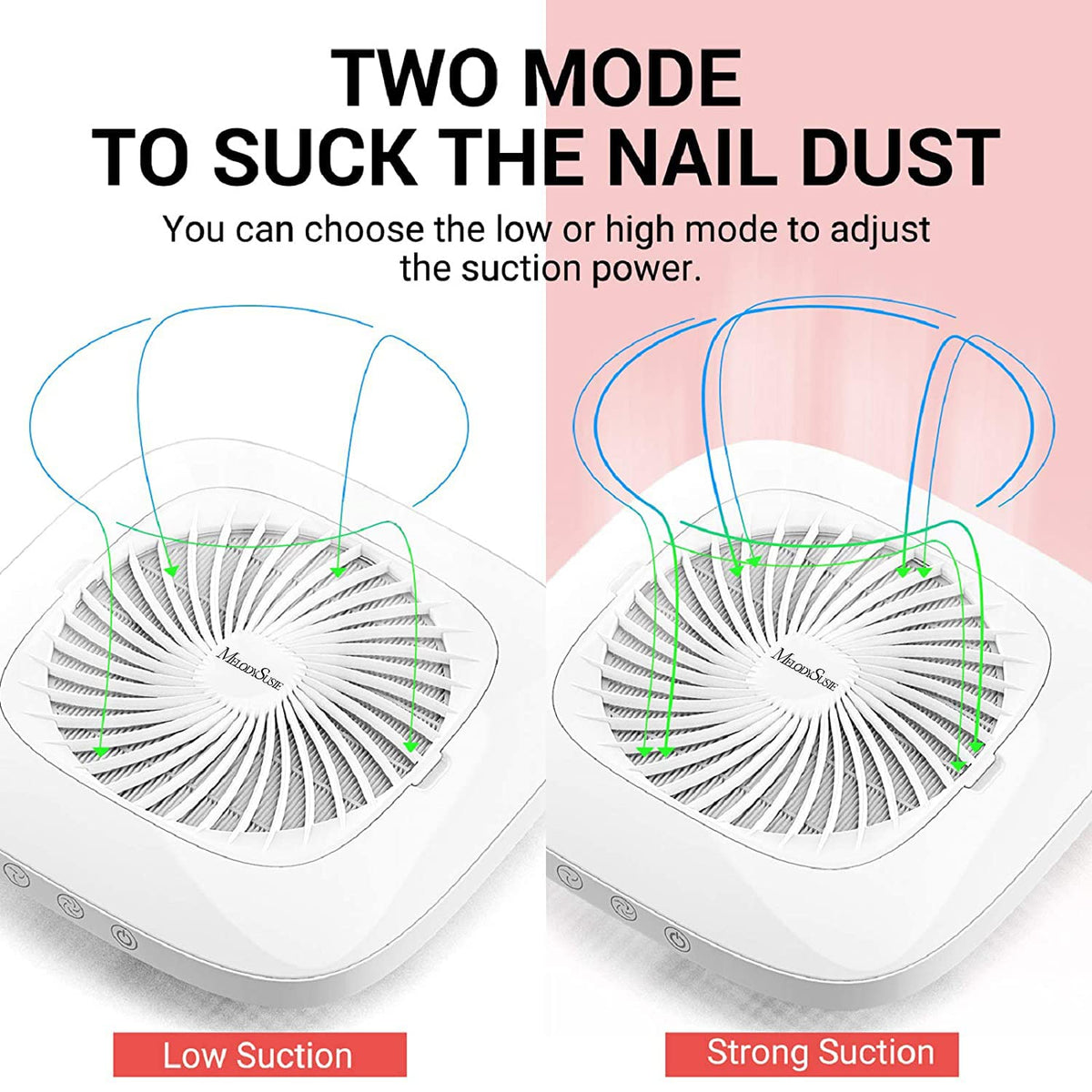 MelodySusie Professional Nail Dust Collector with Adjustable Suction
