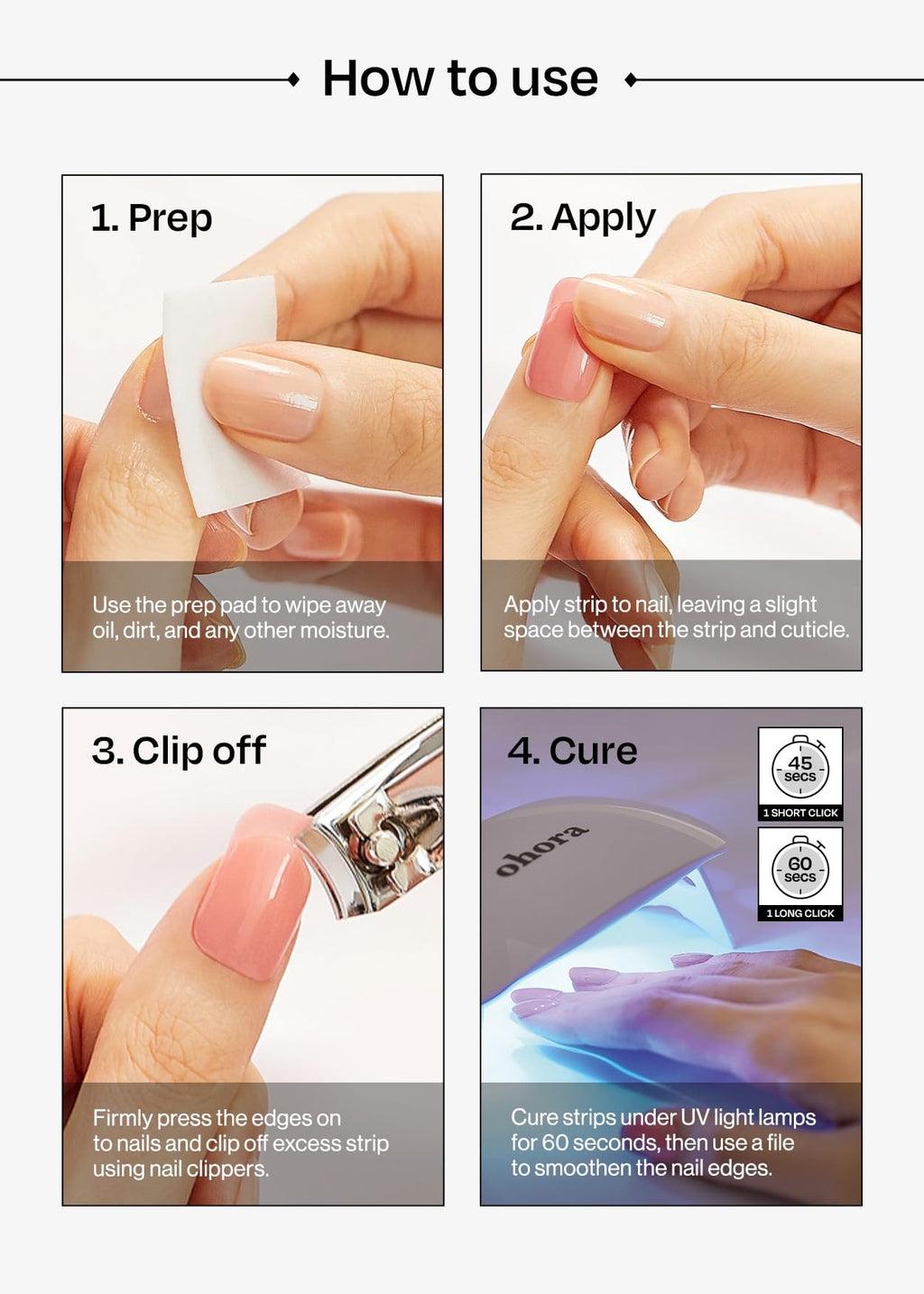 ohora Semi-Cured Gel Nail Wraps for At-Home Manicures