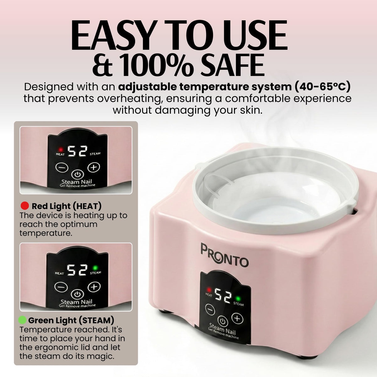 Pronto Electric Nail Steamer and Soaking Bowl for Gel Polish Removal