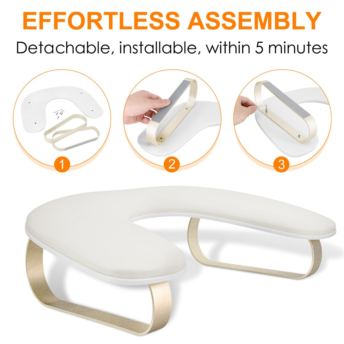 Upgraded U-Shaped Nail Arm Rest Stand with 10° Incline