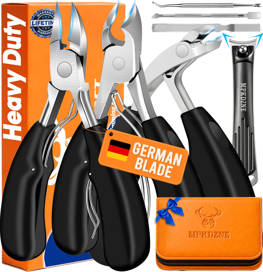 7-in-1 Black Heavy-Duty Toenail Clipper and Pedicure Kit