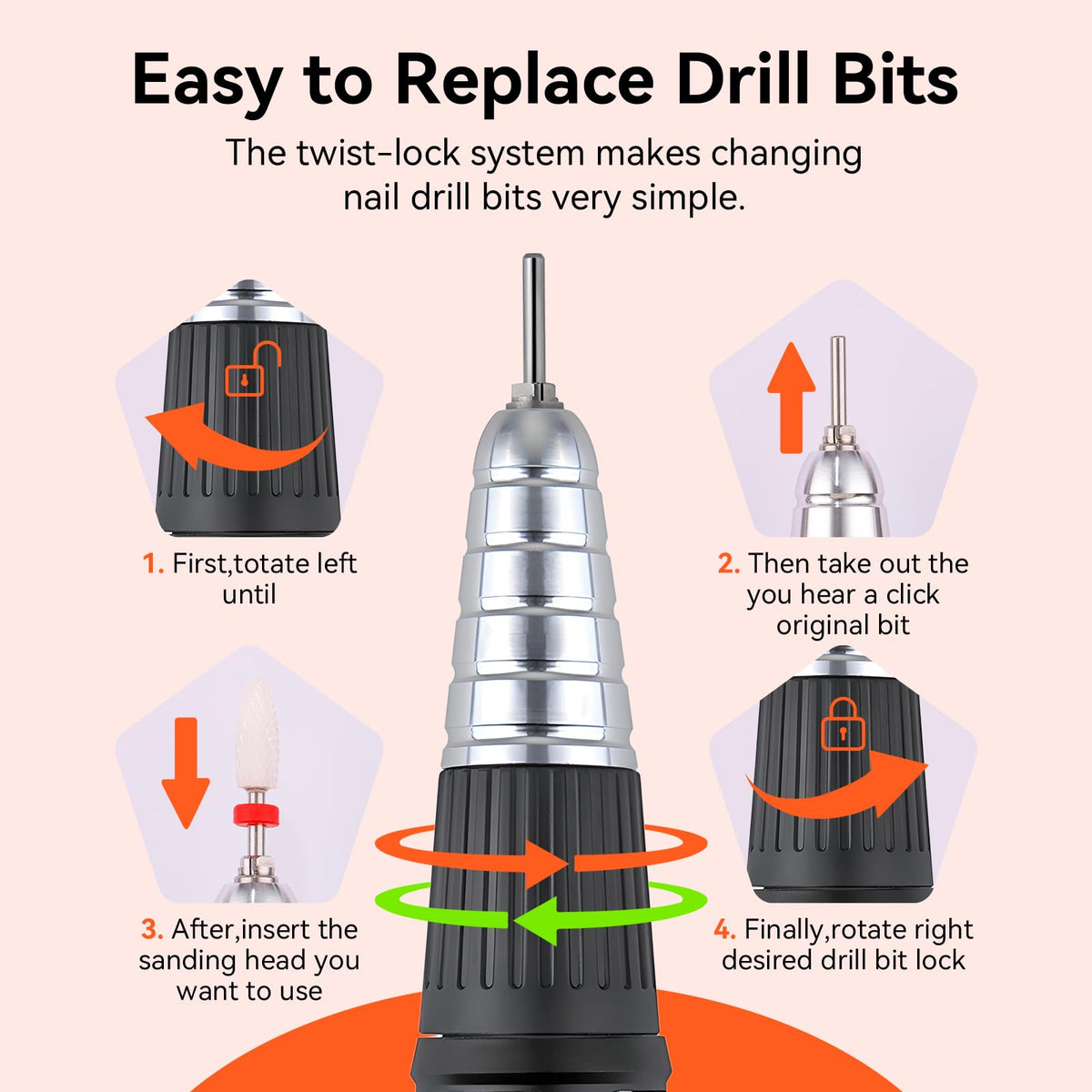 Makartt Replacement Nail Drill Handpiece for KUPA UP200