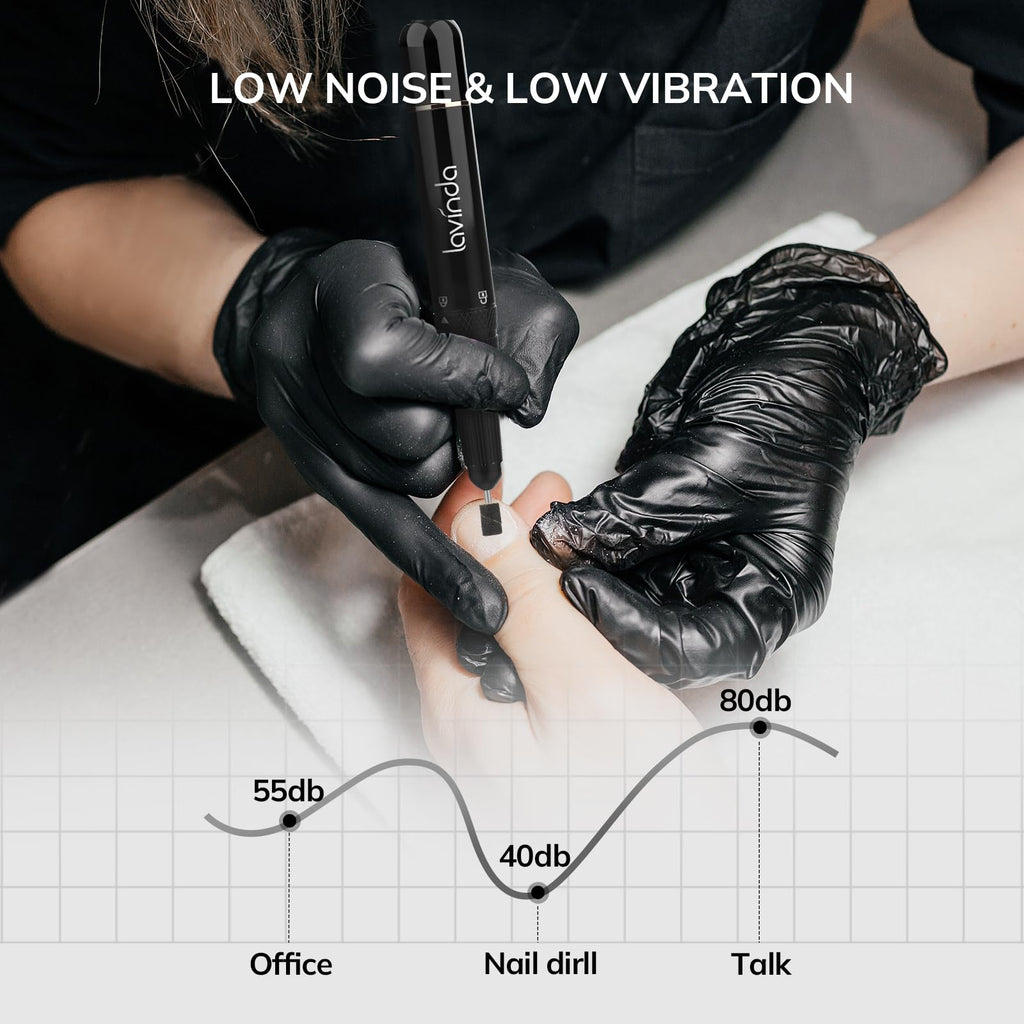 Lavinda Rechargeable Nail Drill Machine, 35000RPM Cordless Electric Nail File