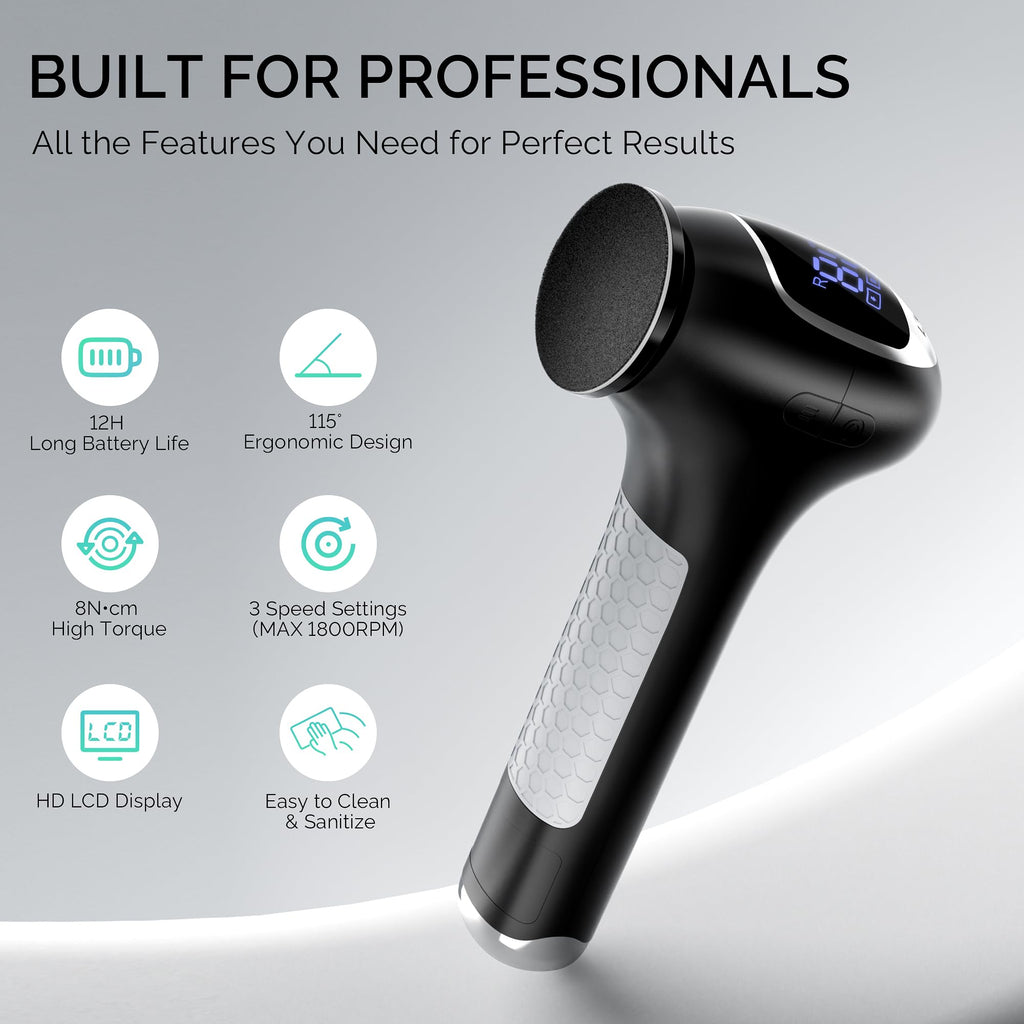 L'UGX Electric Callus Remover for Feet with 3 Speeds and LCD Display