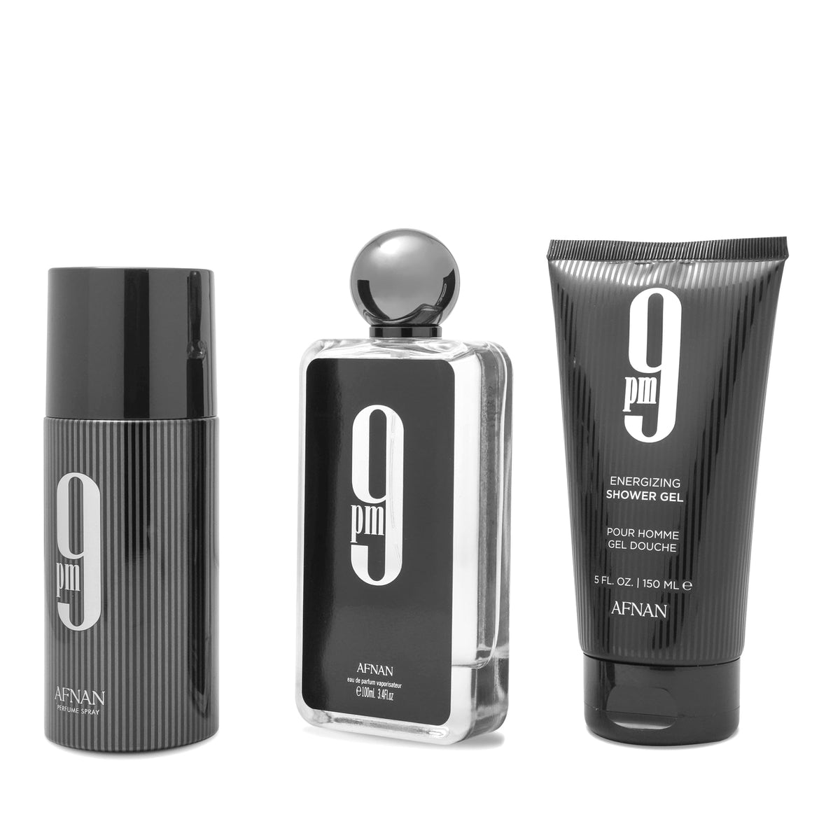 Afnan 9 PM Luxury Perfume Gift Set with Eau de Parfum, Deodorant & Shower Gel
