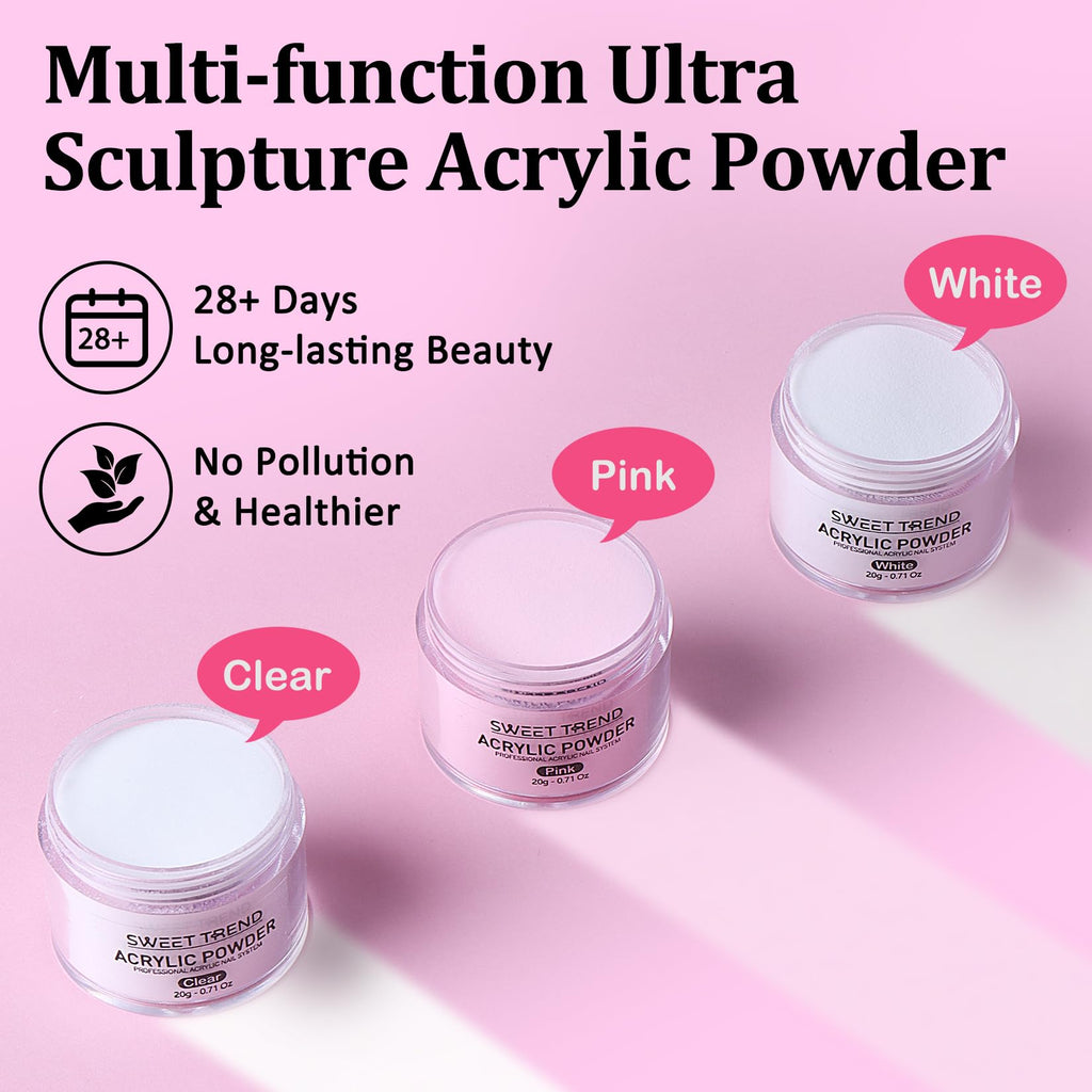 Sweet Trend Acrylic Nail Kit with Drill, Powders, Liquid and Nail Art Tools
