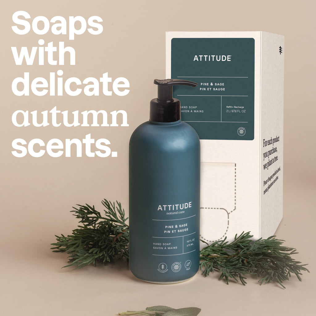 ATTITUDE Liquid Hand Soap Refill, EWG VERIFIED, Vegan