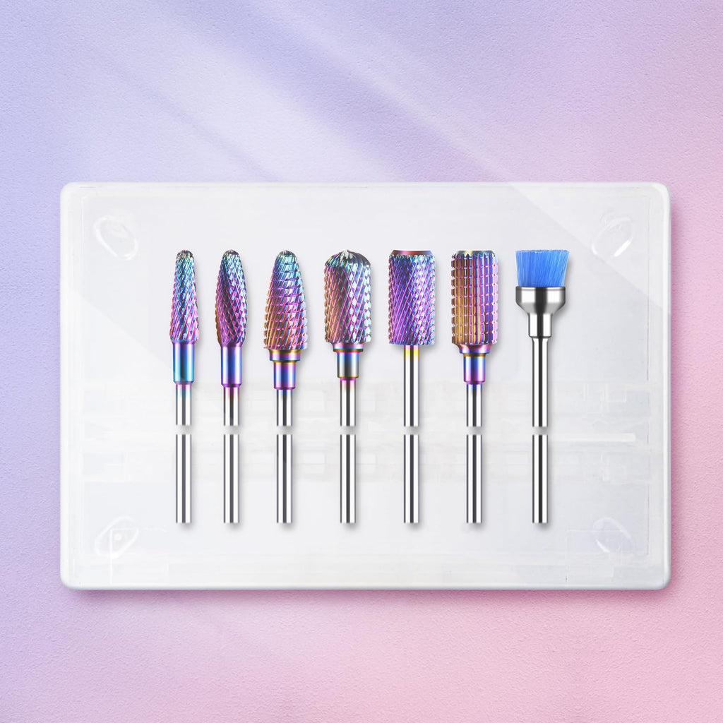 MelodySusie 7-Piece Nail Drill Bits Set, 3/32-Inch
