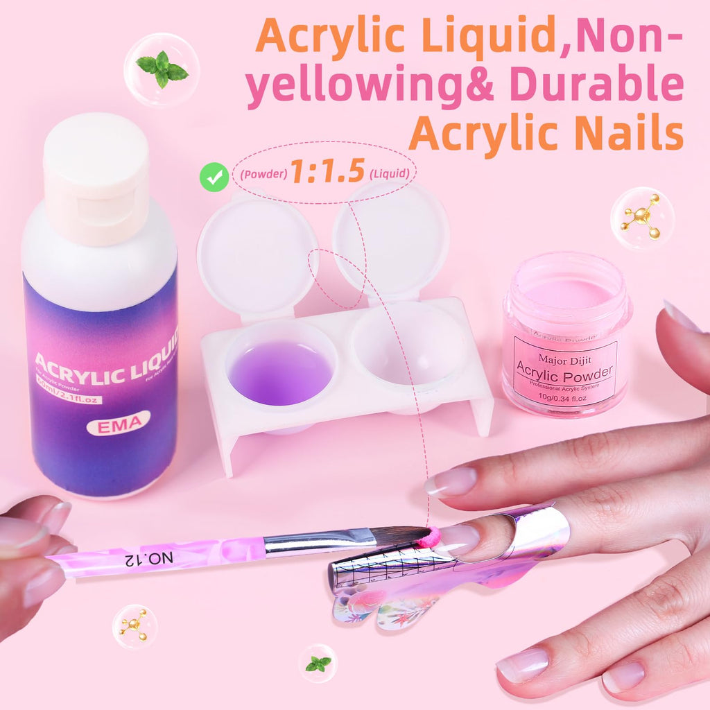 Acrylic Nail Kit with Drill and UV Light for Beginners