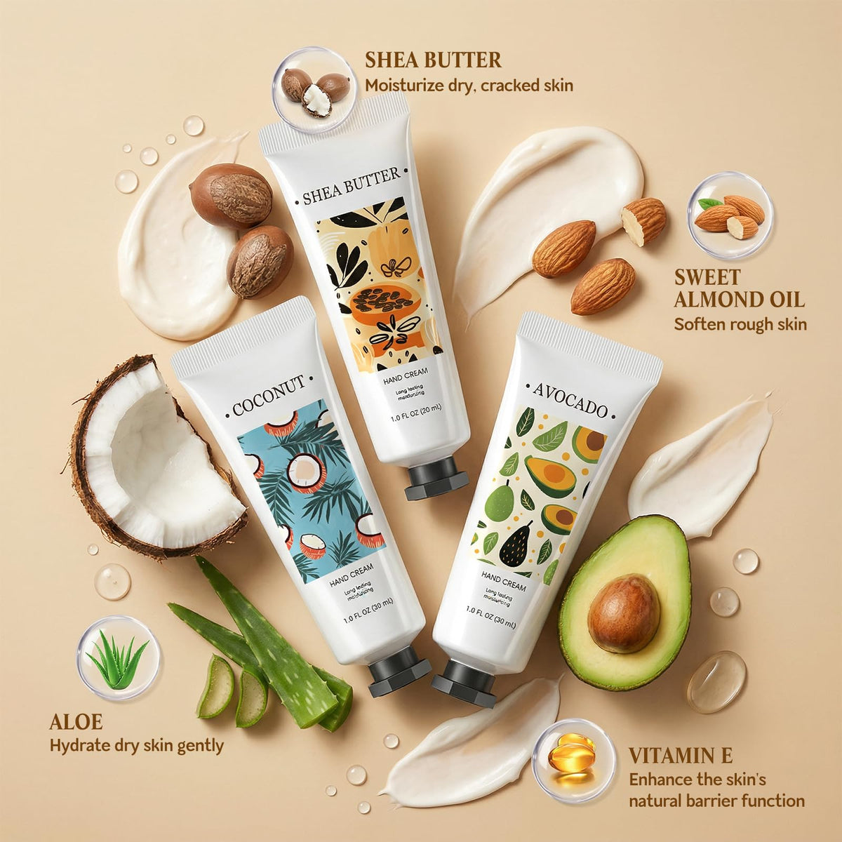 spa luxetique 1 Fl Oz Mini Hand Cream for Dry Hands