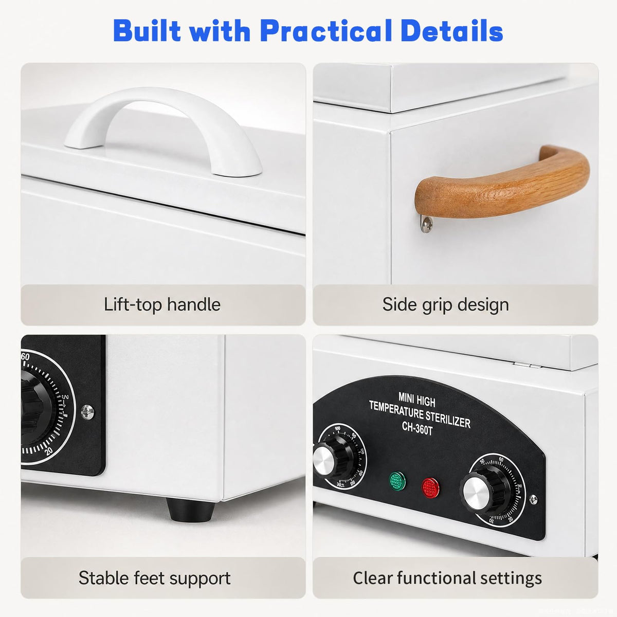 High Temperature Nail Tool Sterilizer Autoclave Machine, 110V 1.5L 300W