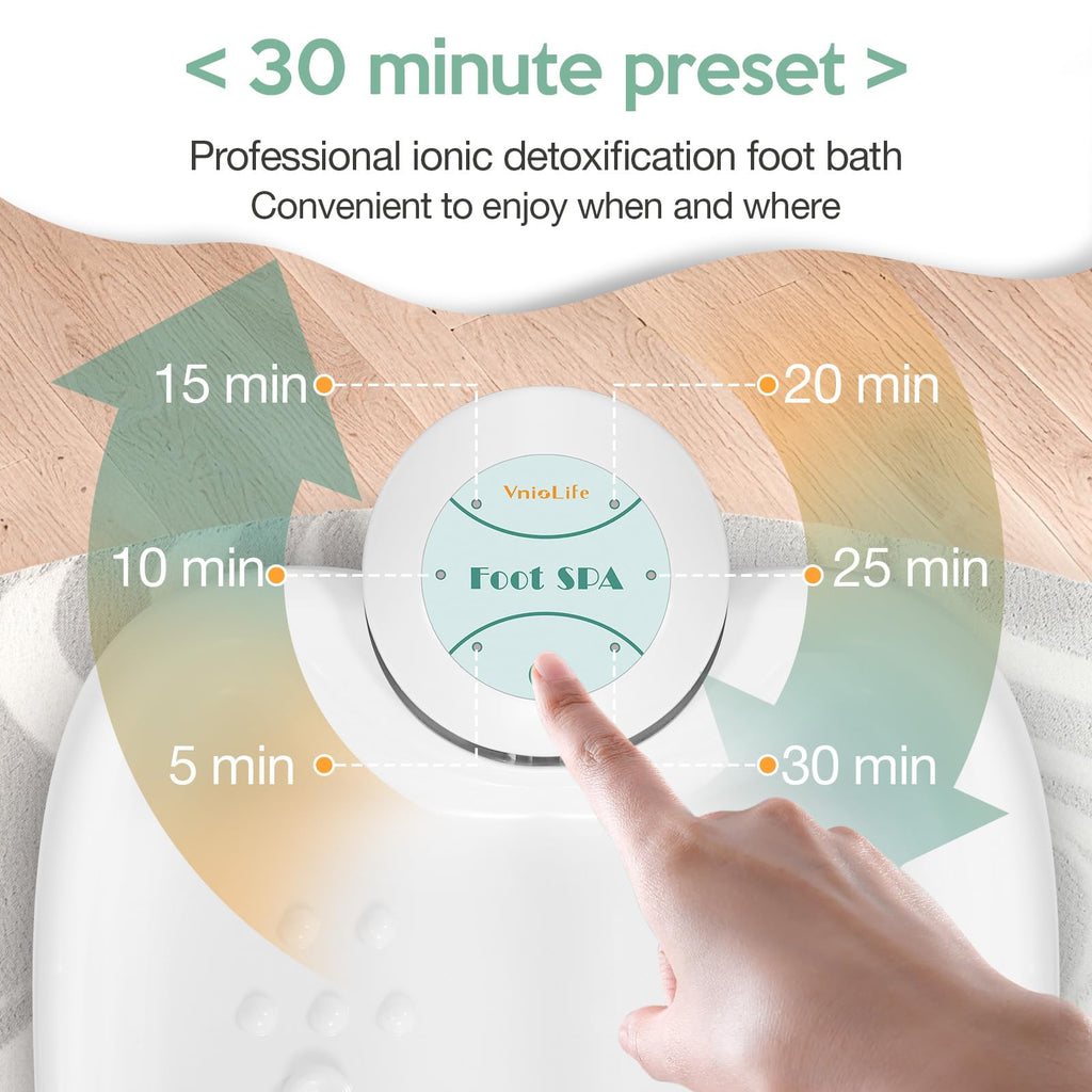 WL VnioLife Ionic Foot Bath Detox Machine with Portable Bag, 100 Liners