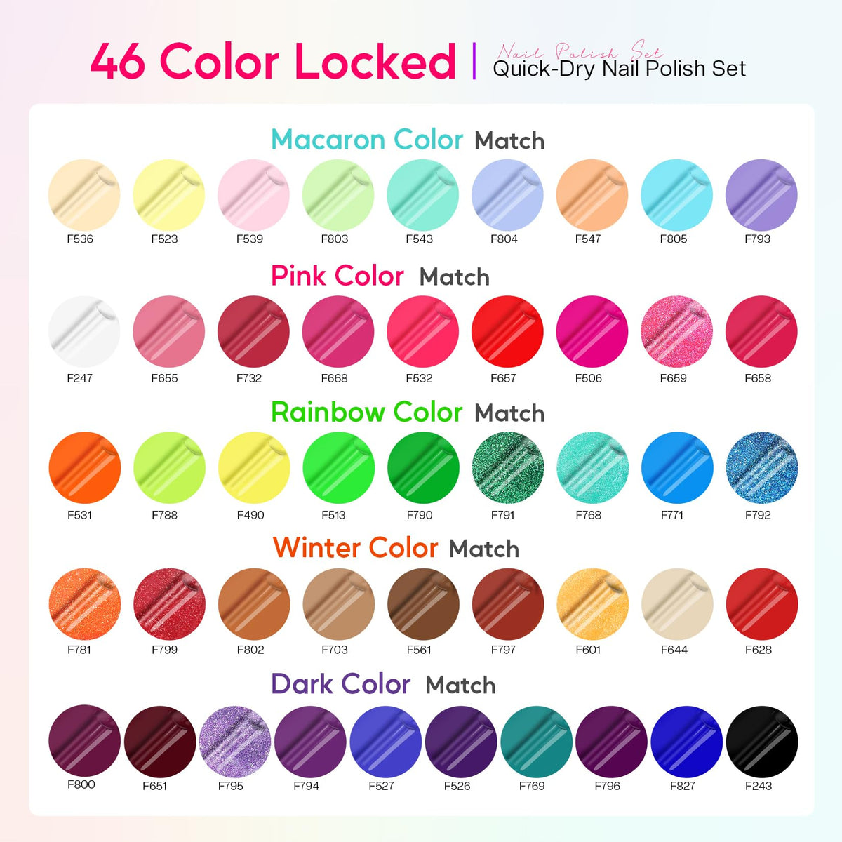 Morovan Nail Polish Set with Quick-Dry Regular Nail Colors
