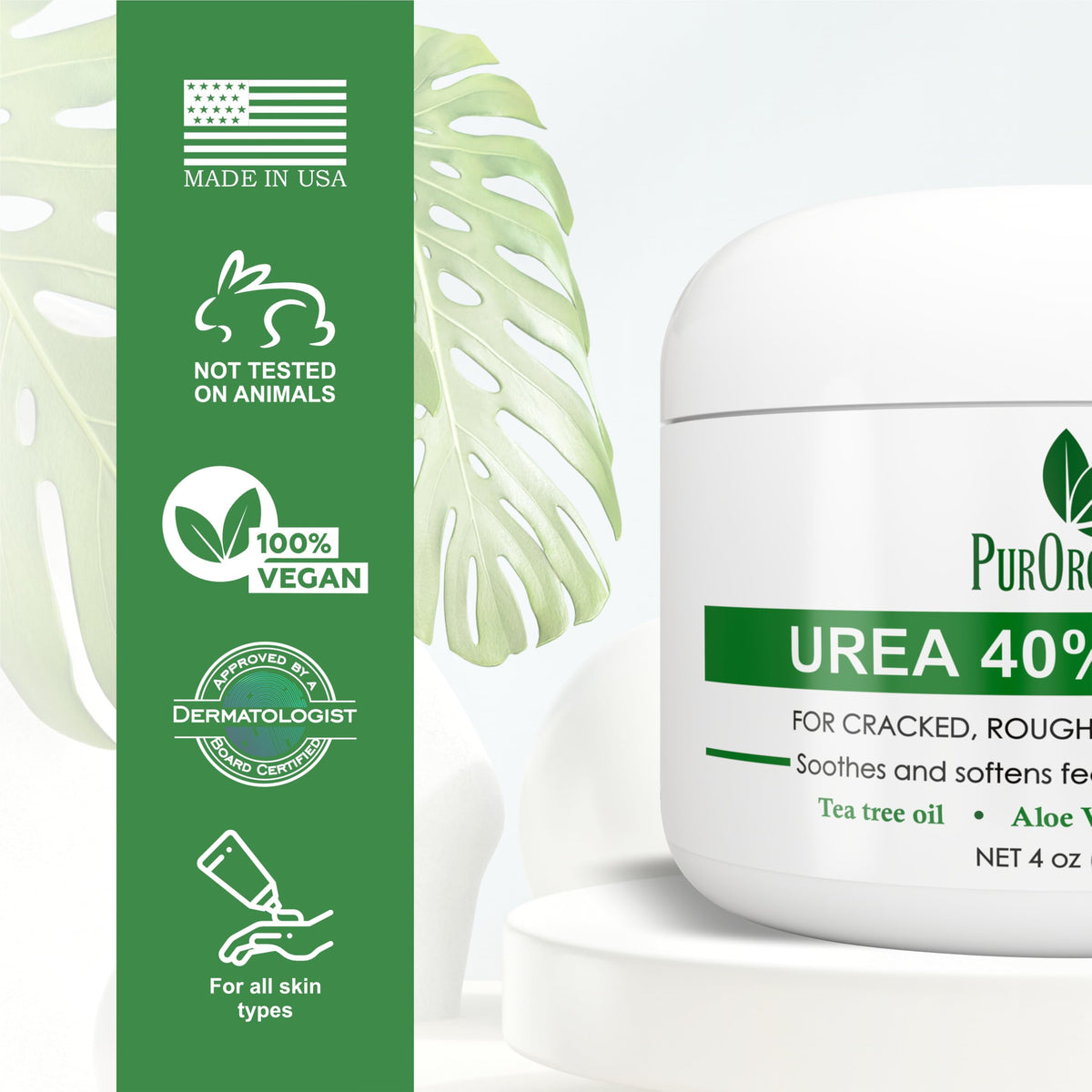 PurOrganica Urea 40% Maximum Strength Foot Cream