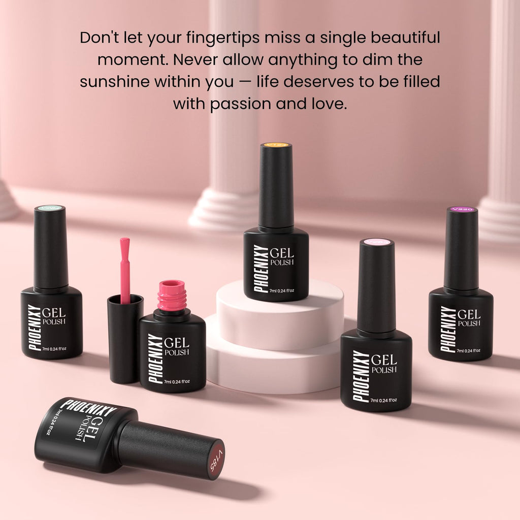 Phoenixy Gel Nail Polish Set with Vibrant Color Variety