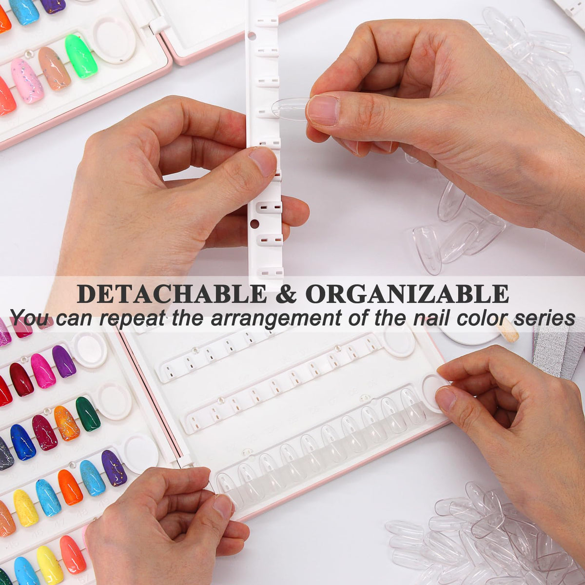 ROMALOVE Nail Display Book with 120 Transparent Nail Polish Swatches