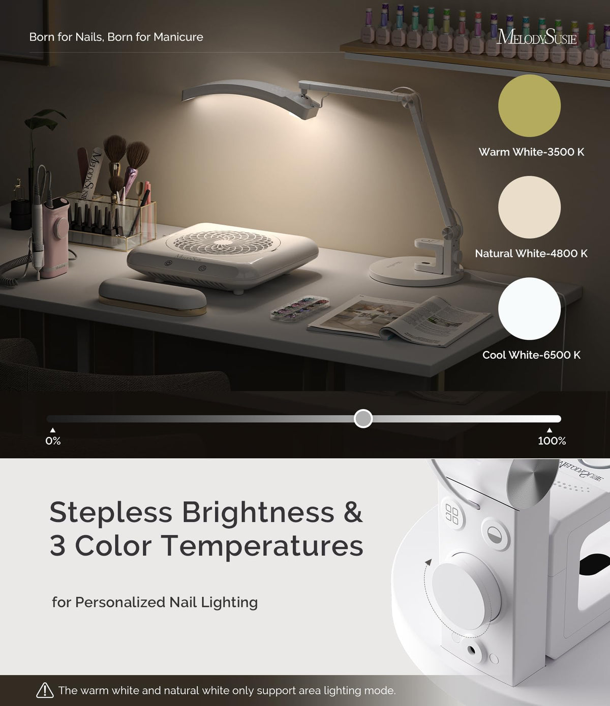 MelodySusie Multi-Functional Manicure Table Lamp S-Pro29G