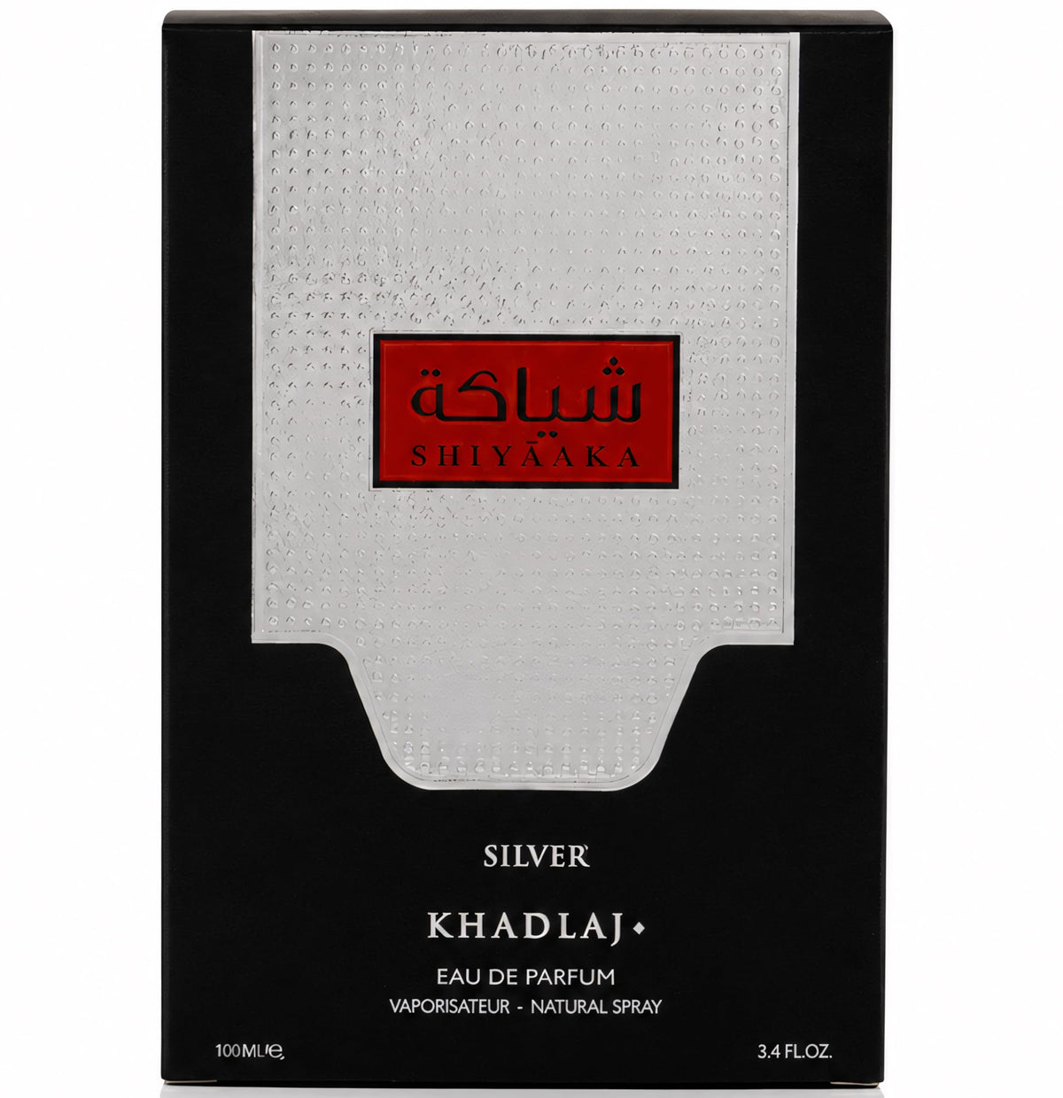 Khadlaj Shiyaaka Silver Eau de Parfum Spray for Men, 3.4 Fl Oz