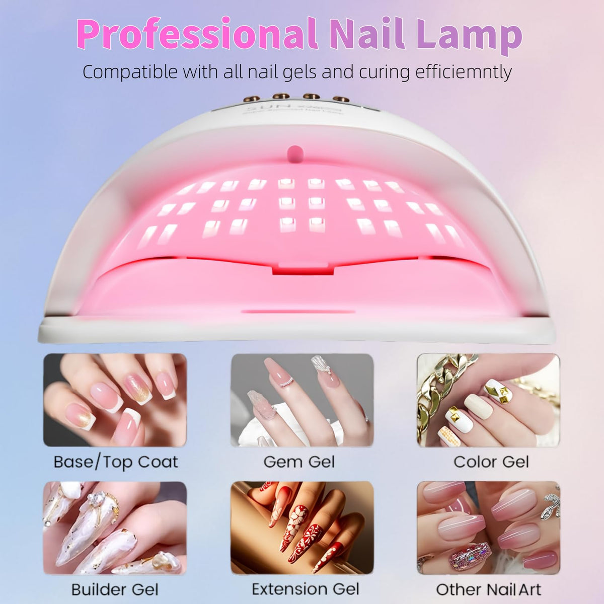 UV LED Nail Lamp with 81 Beads, 380W Gel Polish Dryer