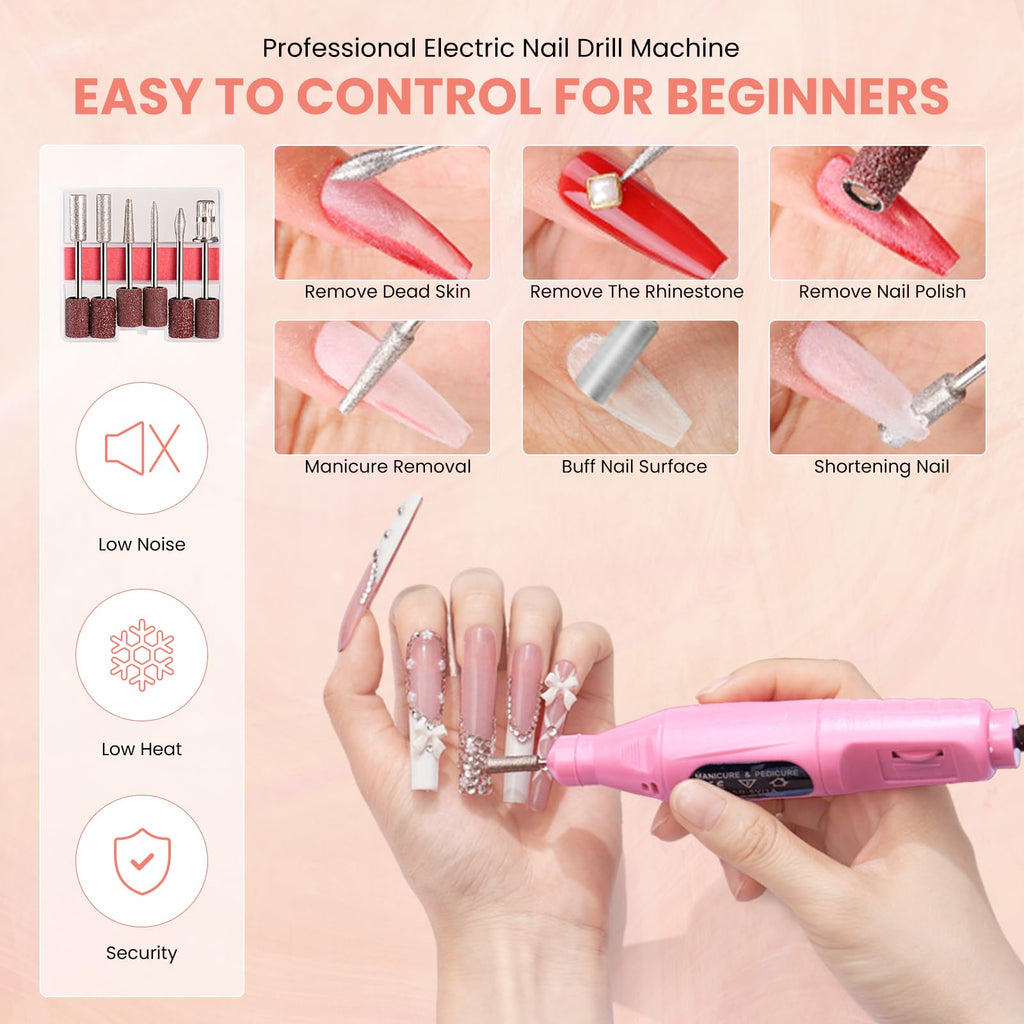 Complete Acrylic Nail Starter Kit with Practice Hand, Drill & Lamp