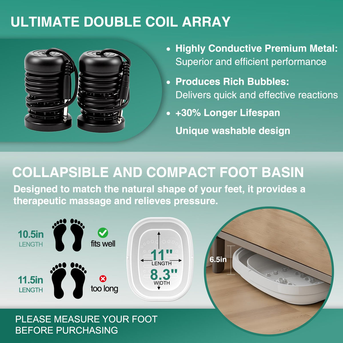 Ionic Foot Bath Detox Machine with 2 Arrays, Liners, Sea Salt and Folding Tub
