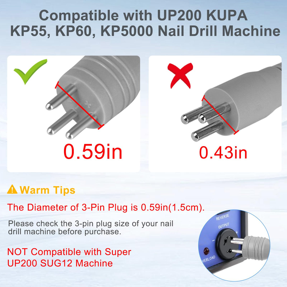 HoMove Nail Drill Handpiece Replacement for UP200, 35,000 RPM