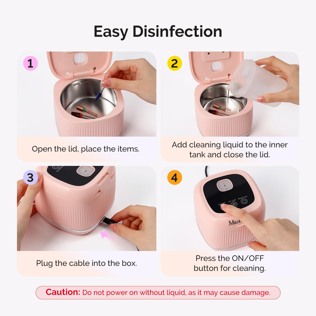 MelodySusie Nail Tool Cleaning Machine with Blue Light
