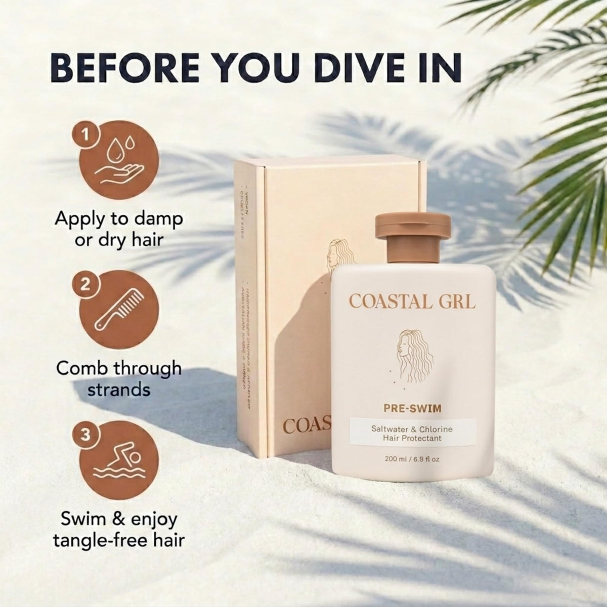 Pre-Swim Leave-In Conditioner for Chlorine & Saltwater Hair, 6.8 fl oz
