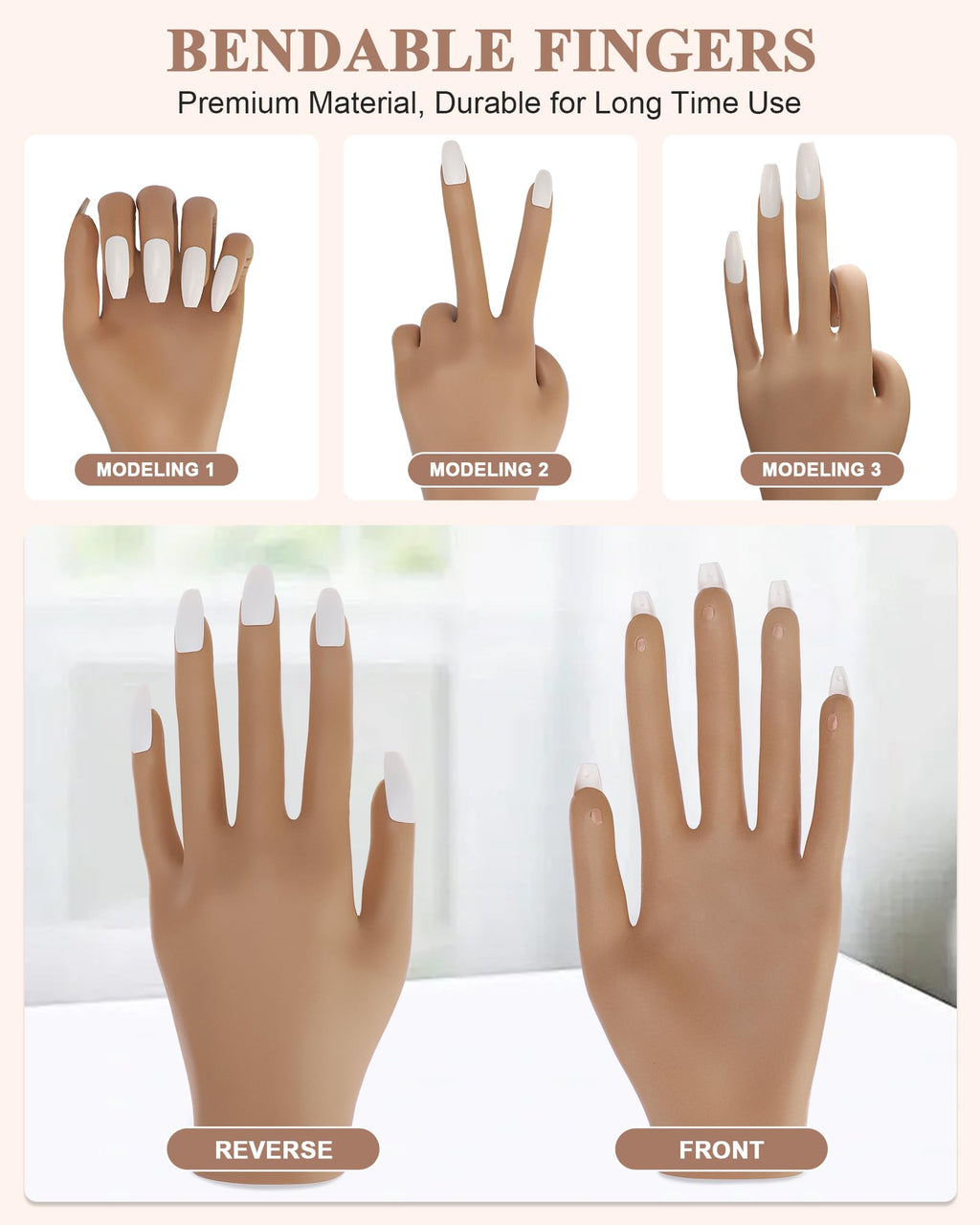 Silicone Nail Practice Hand for Acrylic Nail Training