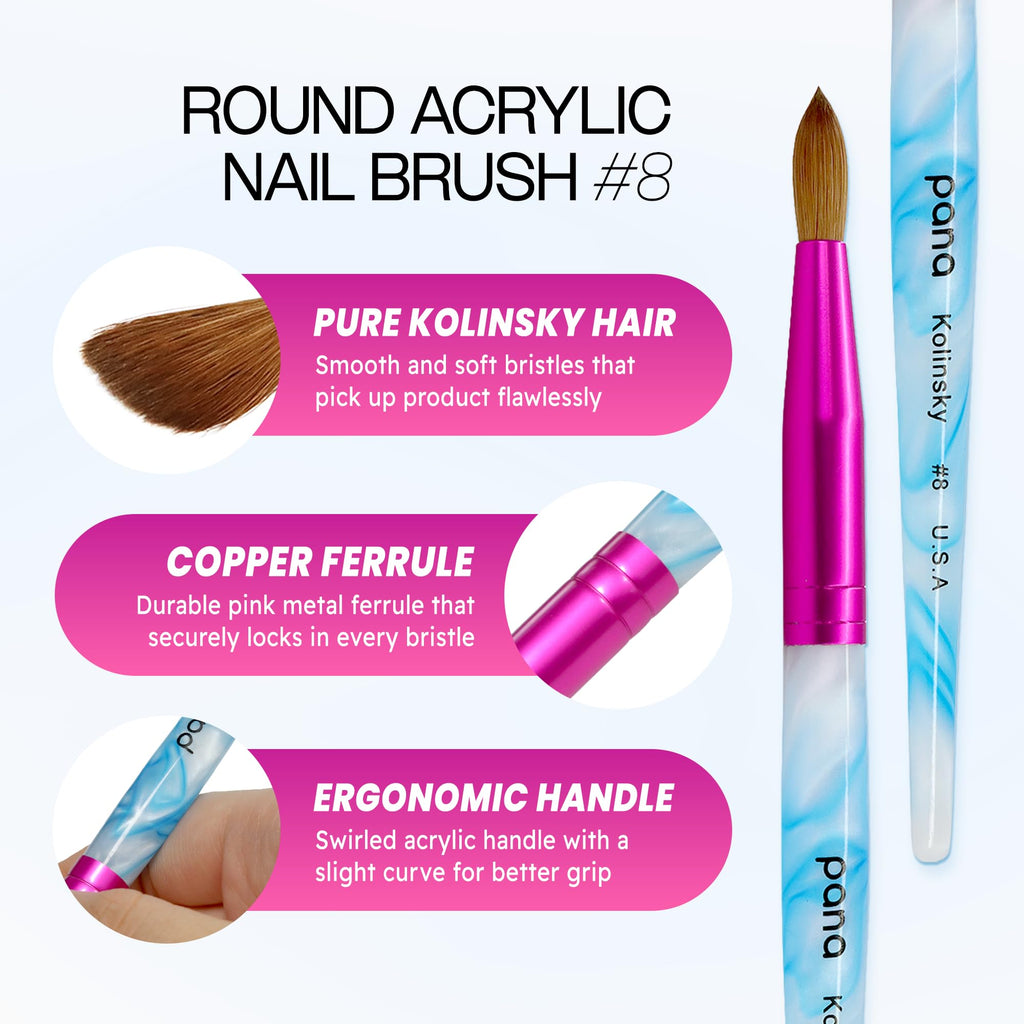 PANA USA Pure Kolinsky Hair Acrylic Nail Brush