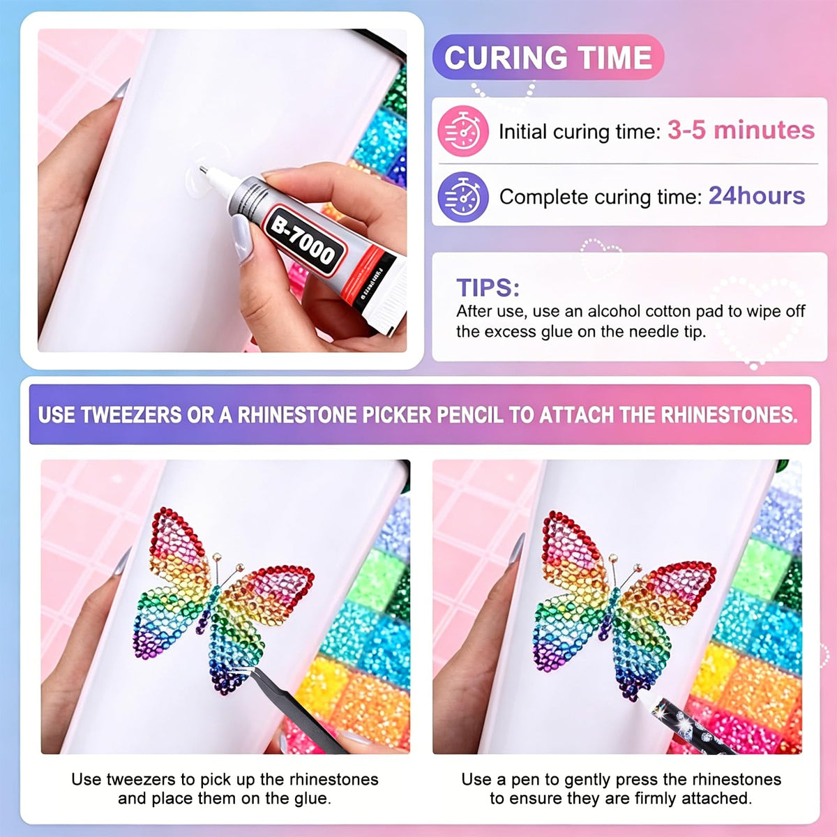 FFPTBNYX 48,000-Piece 3mm Resin Rhinestone Bedazzling Kit, 48 Colors & Tools