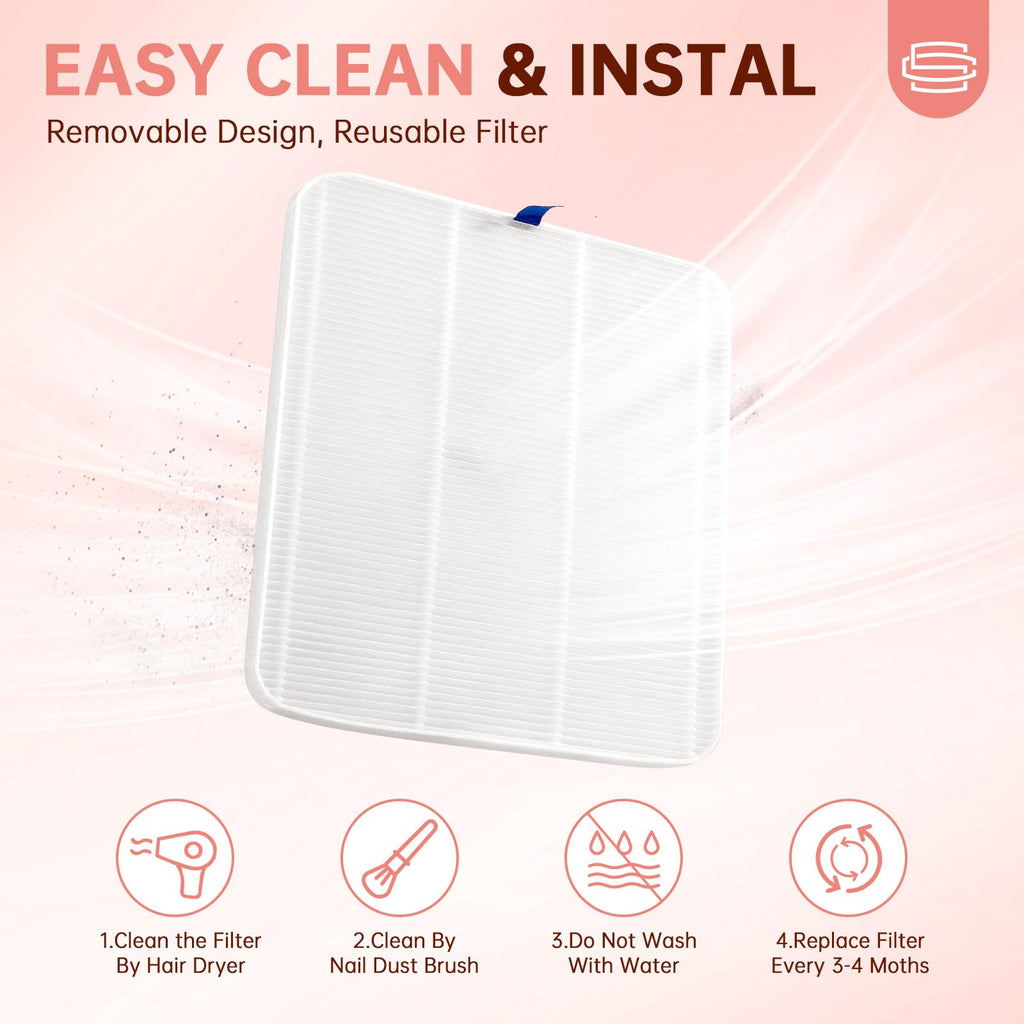 CHRISTINE SHELLY Rechargeable Nail Dust Collector with Adjustable Suction