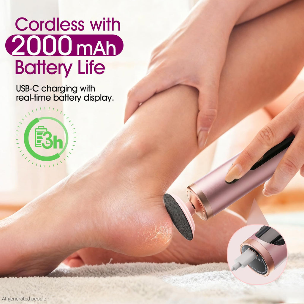 Rechargeable Electric Foot Callus Remover with Adjustable Speed