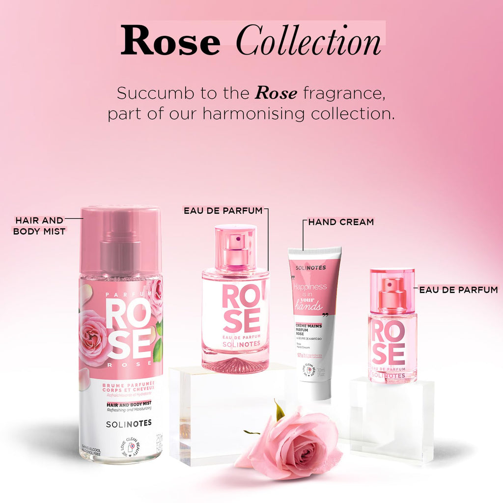 Solinotes Rose Eau de Parfum with Peony, Musk, Rose & Magnolia, 1.69 Fl Oz