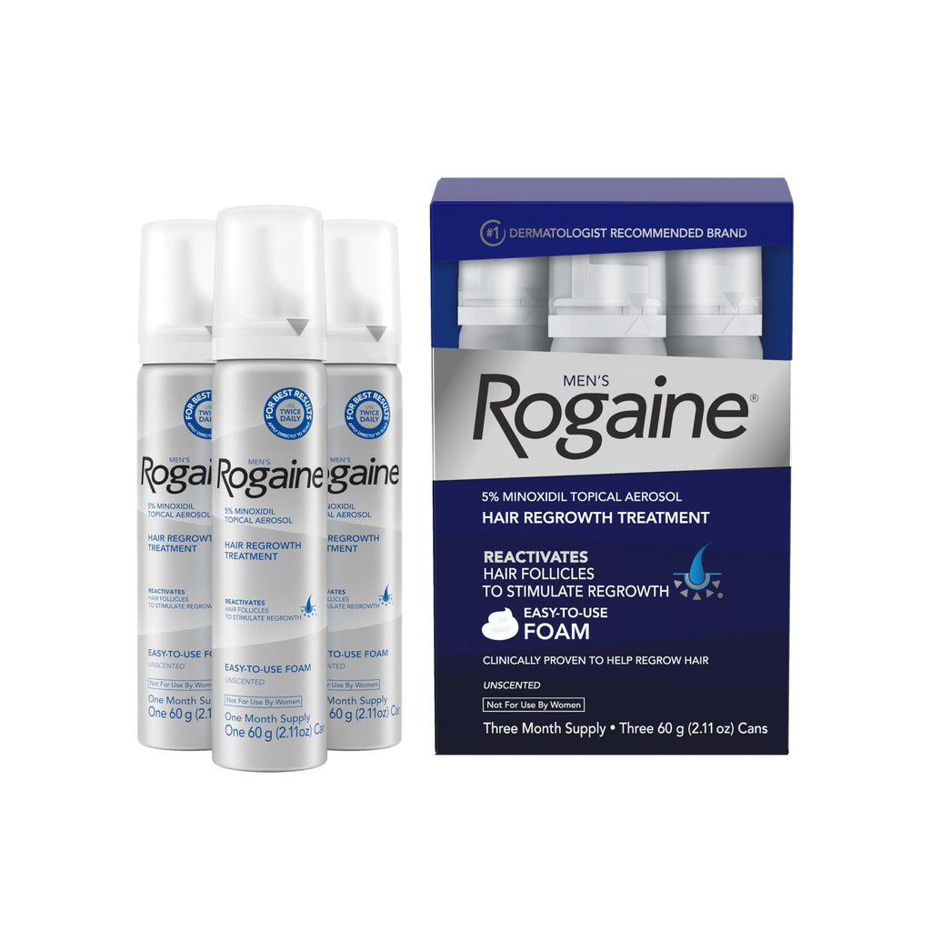 Rogaine Men's 5% Minoxidil Unscented Topical Hair Regrowth Foam